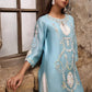 Celeste Azure Raw Silk Addawork Festive Suit | RTW