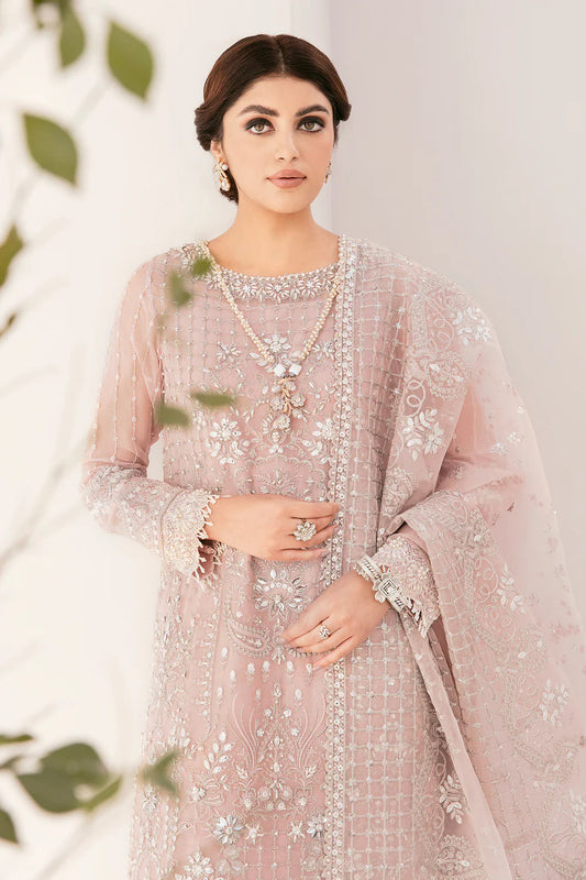 Pink Organza Embroidered Suit | Ready to Wear
