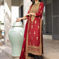 Red Semi Pure Chiffon Sequence Embroidered 3-Piece suit | Ready to Wear