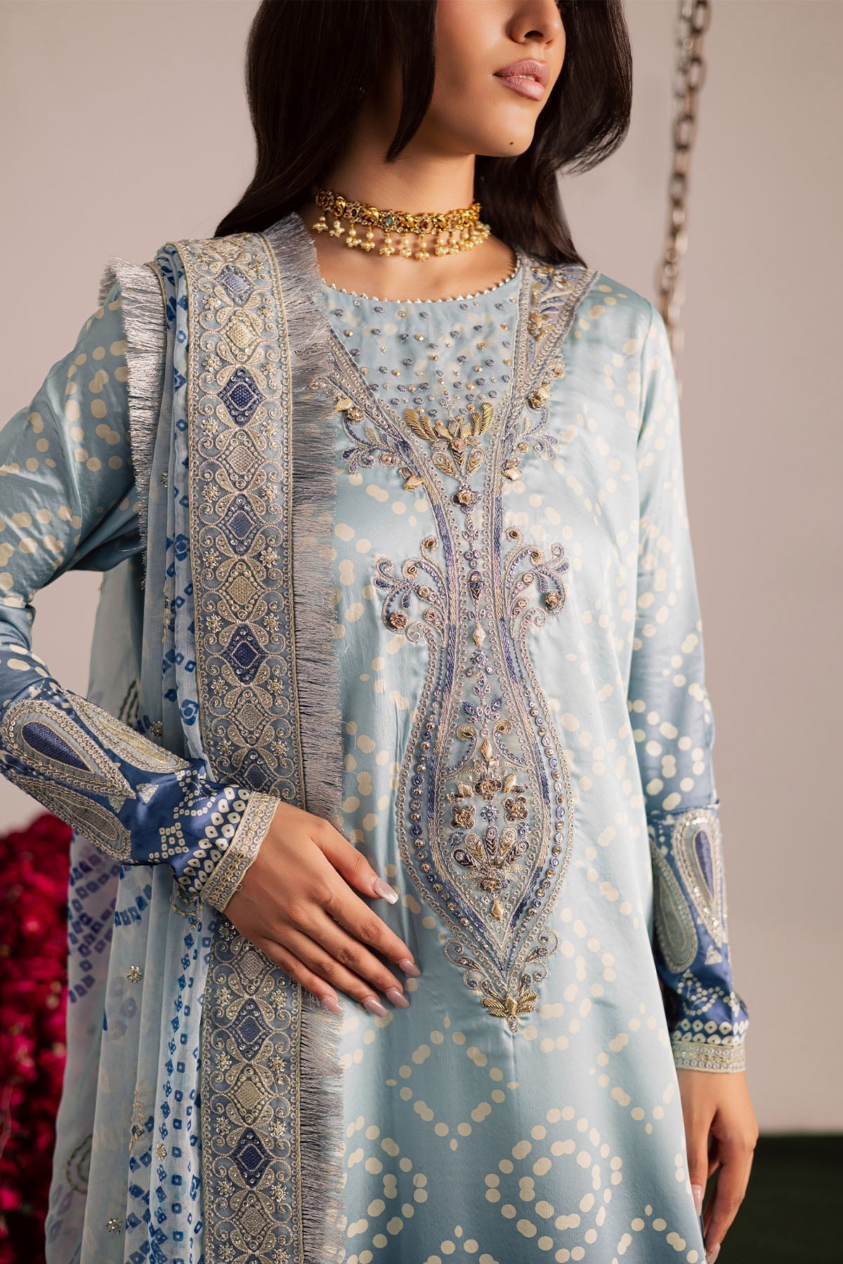 3 Piece  Stitched Lawn  suit - Ready  to Wear