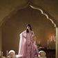 Pink Chiffon Gharara Set with Potli Pouch |Ready to Wear