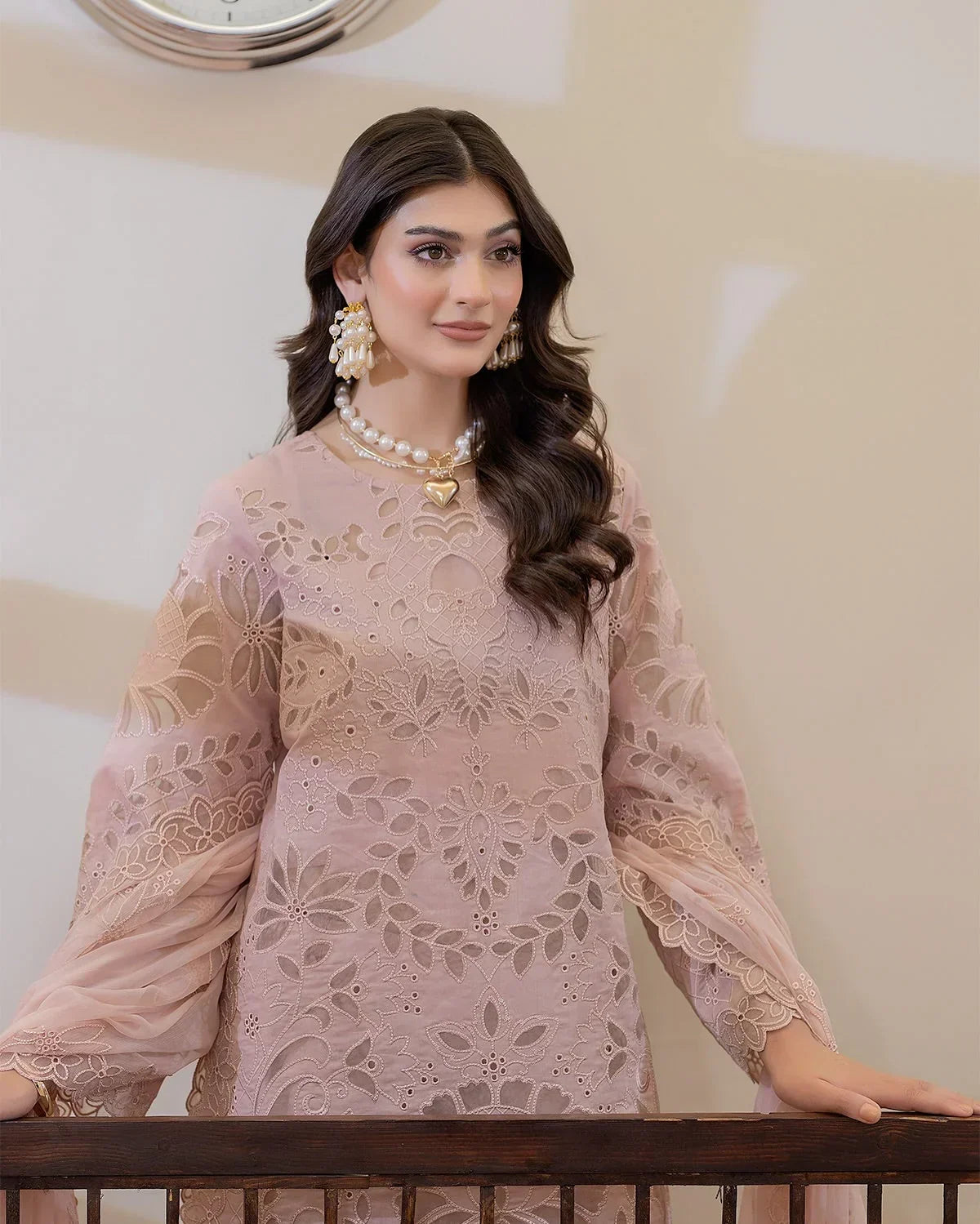 03-Piece Embroidered Lawn Suit With Chiffon Dupatta | Ready To Wear