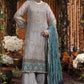 Steel Grey: Embroidered Chiffon Suit | Ready To Wear