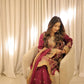 03-Piece Embroidered Silk Suit With Net Dupatta | Ready To Wear