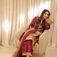 03-Piece Embroidered Silk Suit With Net Dupatta | Ready To Wear
