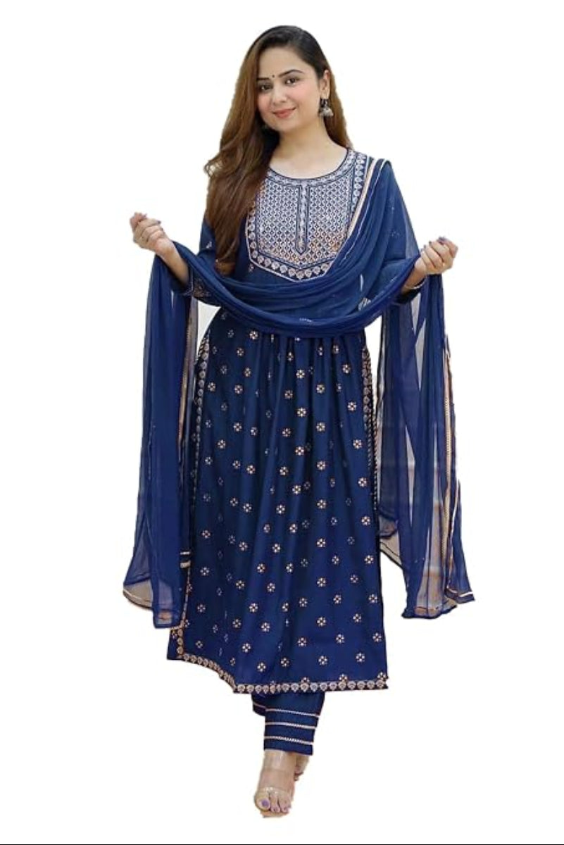 Elegant Anarkali 3 piece Suit with Dupatta | Ready To Wear