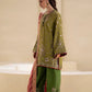 Olive Green Pure Indian Chiffon Farshi Shalwar Suit | Ready to Wear