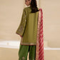 Olive Green Pure Indian Chiffon Farshi Shalwar Suit | Ready to Wear