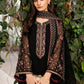 Midnight Black & Deep Plum: Embroidered Chiffon Suit