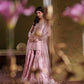 Pink Chiffon Gharara Set with Potli Pouch |Ready to Wear