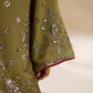 Olive Green Pure Indian Chiffon Farshi Shalwar Suit | Ready to Wear
