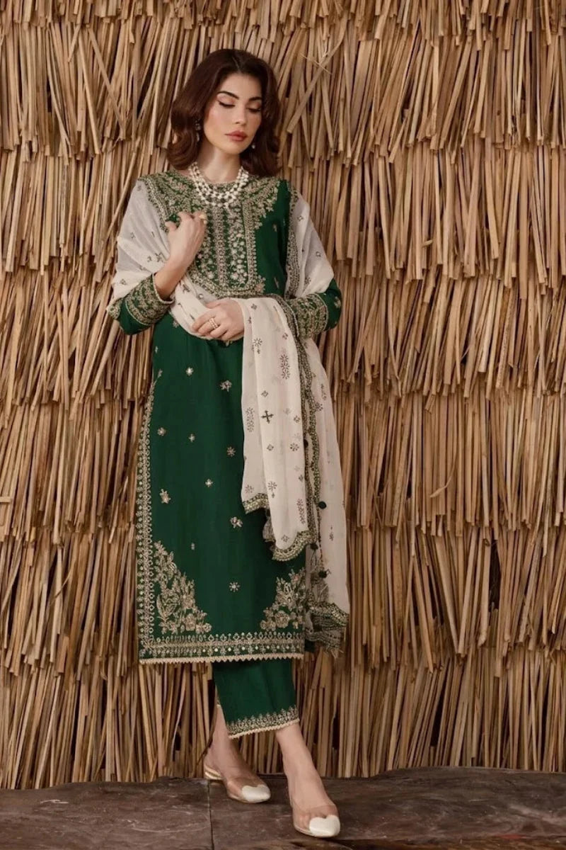 03-Piece Chiffon Suit With Embroidery