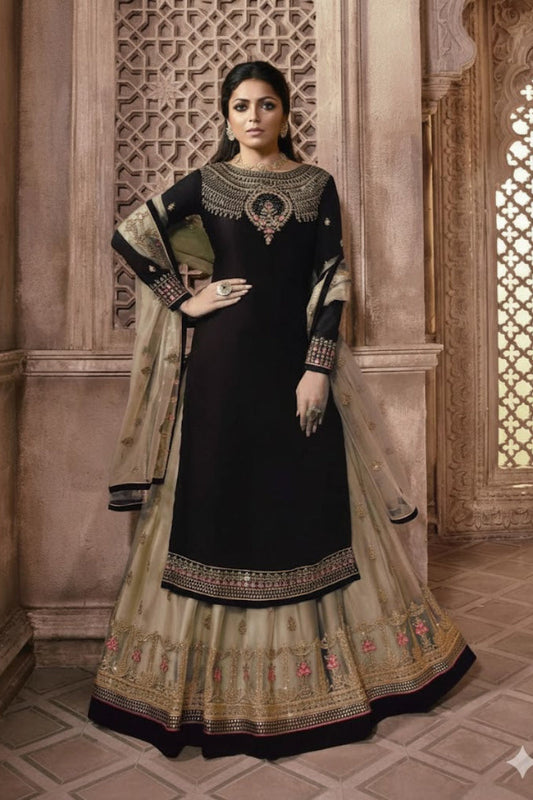Heavy Embroidered Kurti Lehengha Suit Set | Ready To Wear