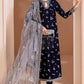 03-PIECE EMBROIDERED VELVET SUIT READY TO WEAR