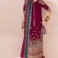 03-Piece Plain Velvet Embroidered Suit With Chiffon Dupatta