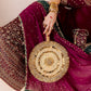 03-Piece Plain Velvet Embroidered Suit With Chiffon Dupatta
