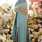 Pastel Ice Blue: Embroidered Chiffon Suit | Ready To Wear