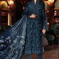 Teal Blue Velvet Long Shirt Embroidered Festive Suit |RTW
