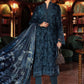 Teal Blue Velvet Long Shirt Embroidered Festive Suit |RTW