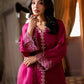 Rich Fuchsia Berry & Silver: Embroidered Chiffon Suit