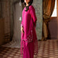 Rich Fuchsia Berry & Silver: Embroidered Chiffon Suit