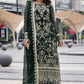 Dark Green Sequence Embroidered Semi Pure Chiffon Suit | Ready to Wear