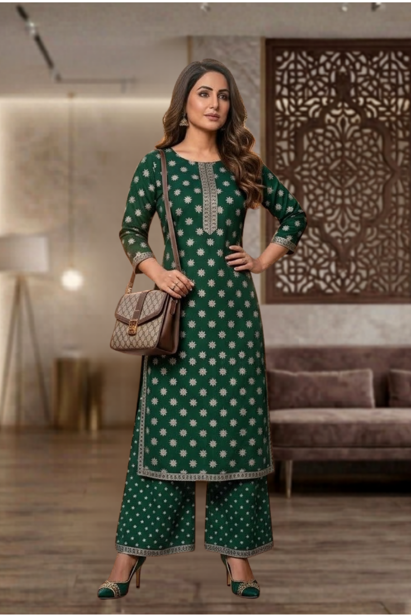 Premium Collection Plazzo Rayon 2PCS  Suit For Women| Ready To Wear
