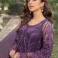 Deep Amethyst Violet: Embroidered Chiffon Suit