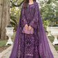 Deep Amethyst Violet: Embroidered Chiffon Suit