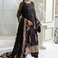 Jet Black & Blush Pink Accent: Embroidered Chiffon Suit