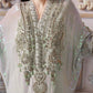 Metallic Shimmer: Embroidered Chiffon Suit