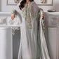 Metallic Shimmer: Embroidered Chiffon Suit