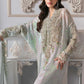 Metallic Shimmer: Embroidered Chiffon Suit
