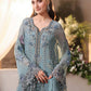 Ice Blue Heavy Embroidered Chiffon Luxury Suit with Adda Work |Ready to Wear