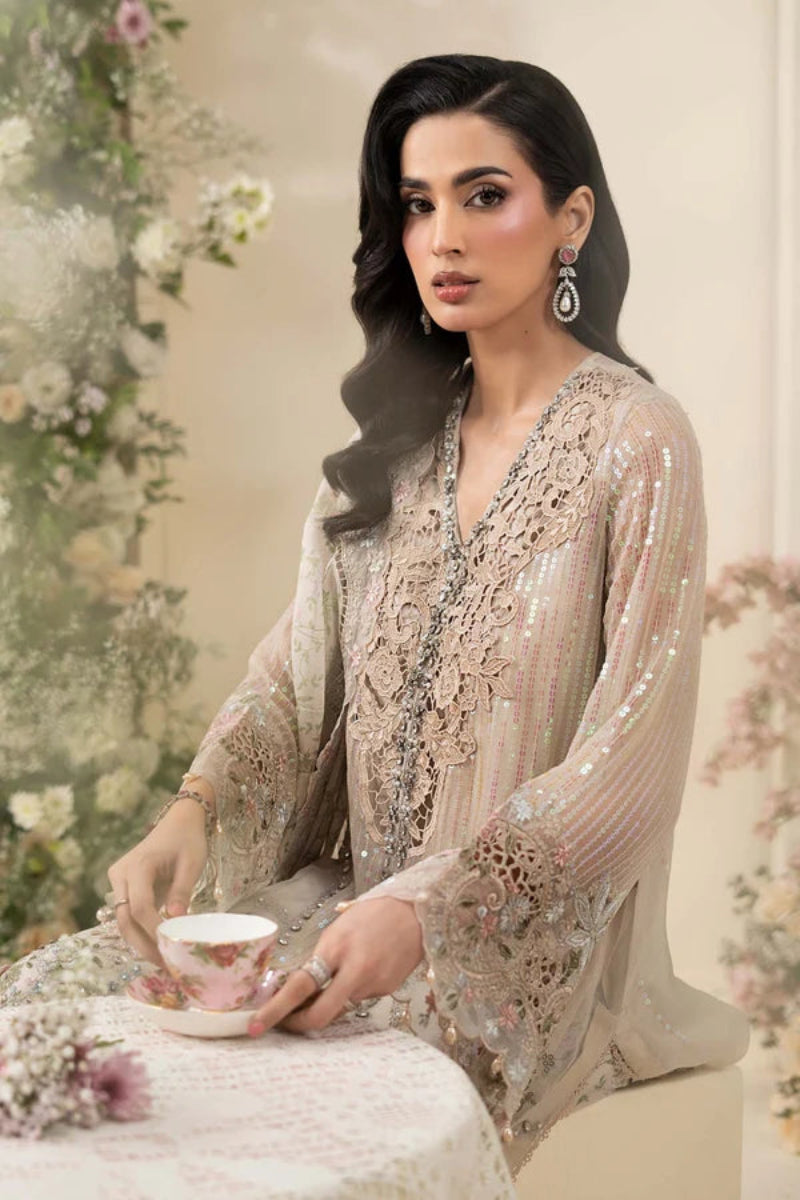 Ivory Luxe Heavy Embroidered Chiffon 3-Piece Ready-to-Wear Suit