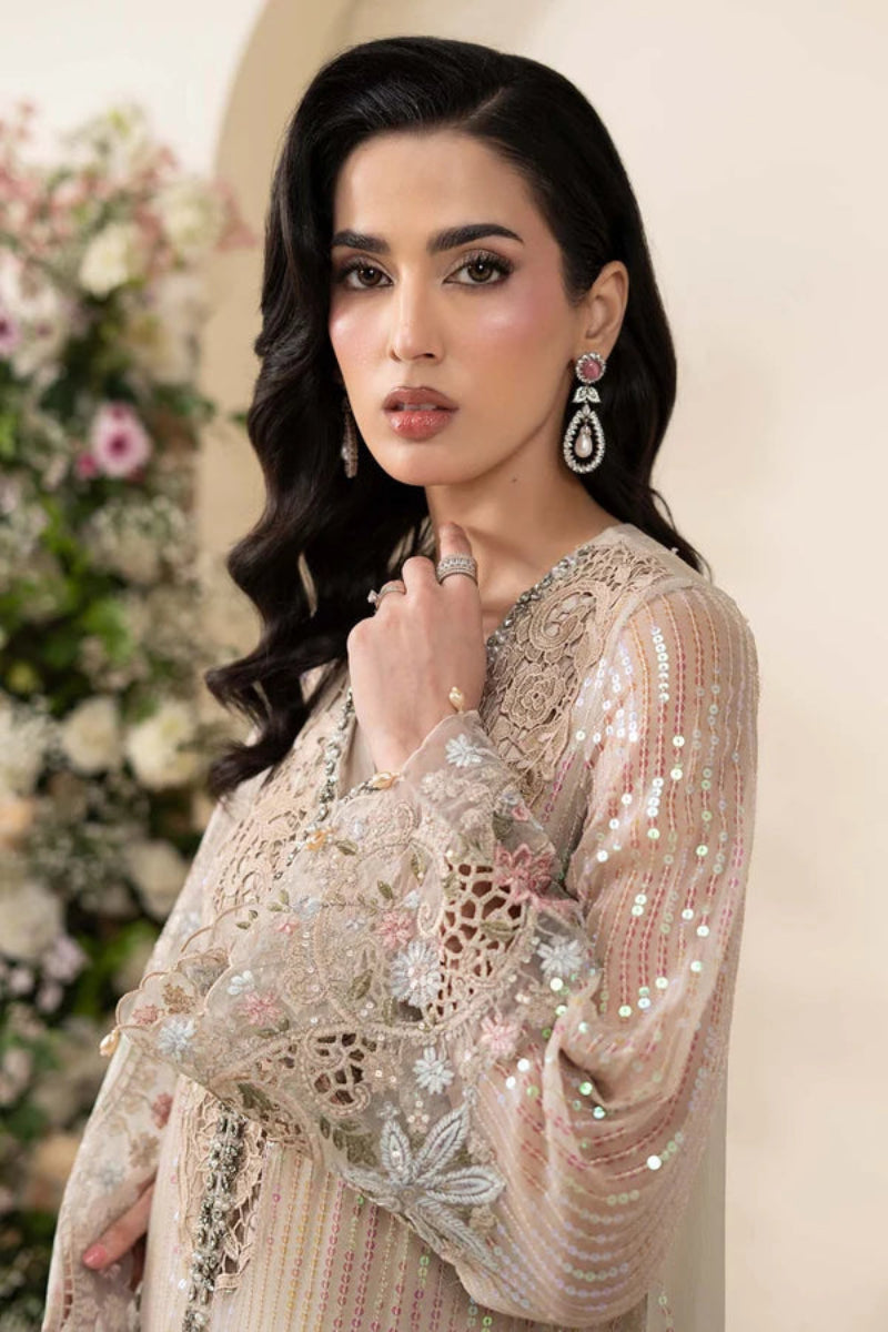 Ivory Luxe Heavy Embroidered Chiffon 3-Piece Ready-to-Wear Suit