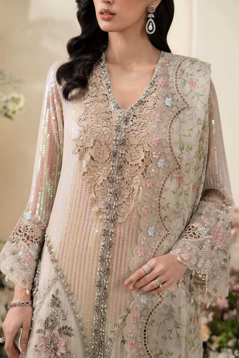 Ivory Luxe Heavy Embroidered Chiffon 3-Piece Ready-to-Wear Suit