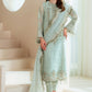 Ice Blue Heavy Embroidered Chiffon Suit with Adda Work |Ready to Wear