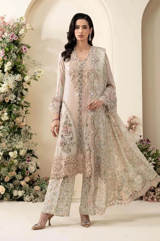 Ivory Luxe Heavy Embroidered Chiffon 3-Piece Ready-to-Wear Suit