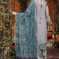 Steel Grey: Embroidered Chiffon Suit | Ready To Wear