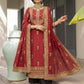 Red Semi Pure Chiffon Sequence Embroidered 3-Piece suit | Ready to Wear