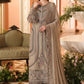 Taupe Beige Chiffon Embroidered 3-Piece Suit | Ready to Wear