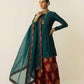 Emerald Green Semi Pure Chiffon Embroidered 3-Piece suit | Ready to Wear