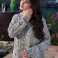 Sage Ice Mint & Gilded Silver: Embroidered Chiffon Suit