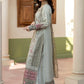 Soft Pastel Green-Grey Organza Ready to Wear Embroidered Festive Suit