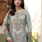 Soft Pastel Green-Grey Organza Ready to Wear Embroidered Festive Suit