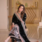 Opulent Black Velvet Embroidered 3-Piece Stitched Suit RTW