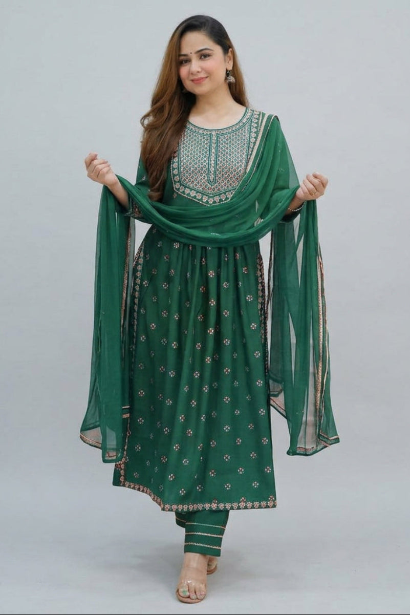 Elegant Anarkali 3 piece Suit with Dupatta | Ready To Wear