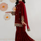 03 Piece Embroidered Chiffon Suit - Ready  To  Wear