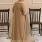 Brown Chikankari Cotton Suit with Embroidered Net Dupatta | Ready to Wear